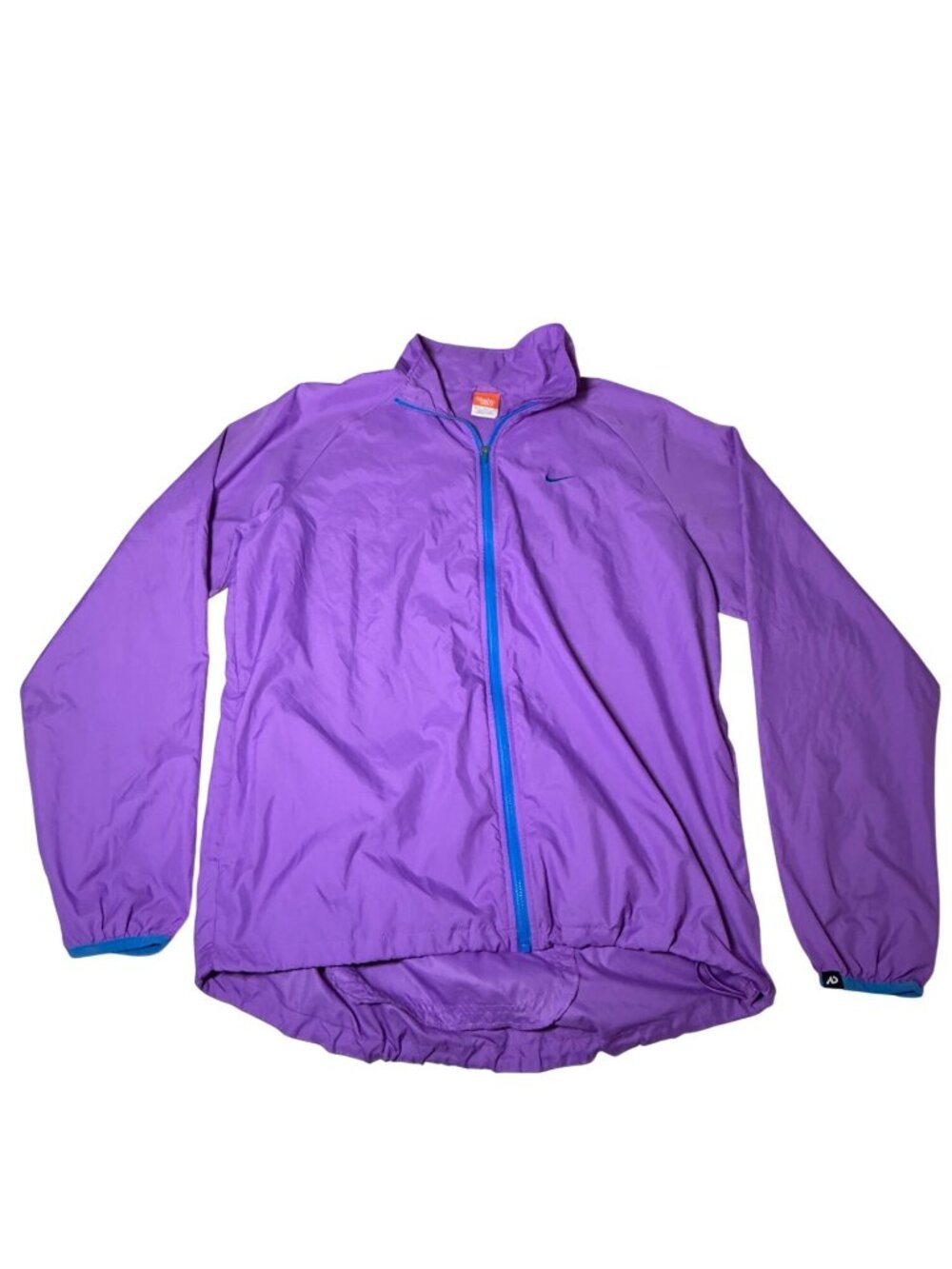 Nike Purple Nylon Zip-Up Packable Lightweight Windbreaker Size M